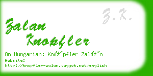 zalan knopfler business card